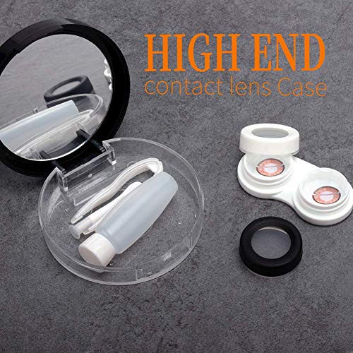 ofone Contact Lens Case, Cute Moon And Stars Contact Holder Cases Kit with Lenses Remover Tool Tweezers Mirror Solution Bottle Portable Contacts Container Storage Box for Women Girl (Black) - Image 3