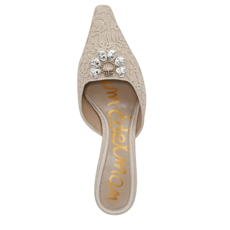 Sam Edelman BEIGE Brit Orchid Kitten Heel Mule for Women | Best Price UAE