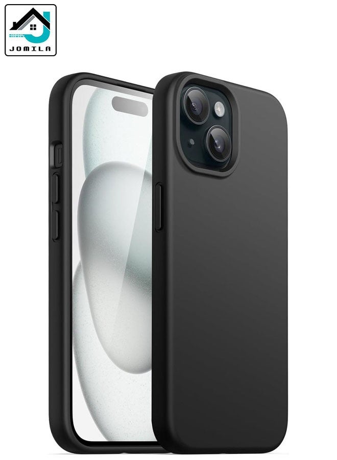 JOMILA Luxury Liquid Silicone Case for iPhone 15 – Soft Microfiber Lining, Shockproof Protective Back Cover, Anti-Scratch Camera Protection, Slim Fit Anti-Fingerprint Mobile Phone Case(Black) - Image 1