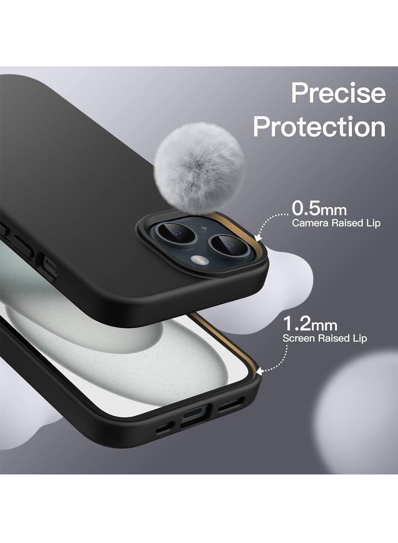 JOMILA Luxury Liquid Silicone Case for iPhone 15 – Soft Microfiber Lining, Shockproof Protective Back Cover, Anti-Scratch Camera Protection, Slim Fit Anti-Fingerprint Mobile Phone Case(Black) - Image 5