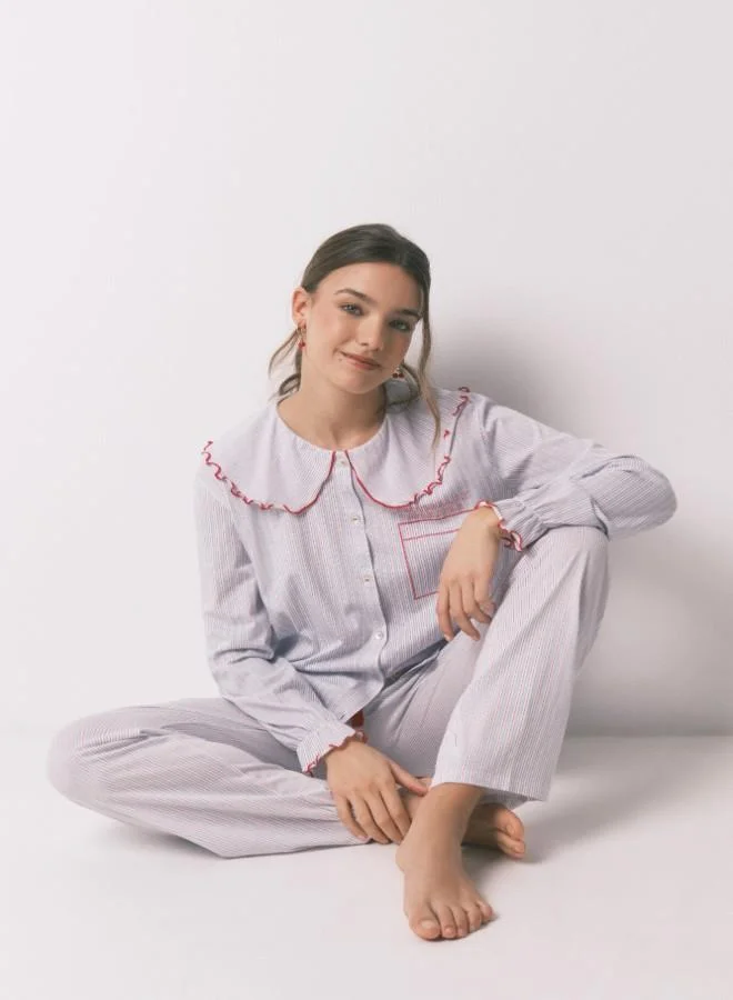 women'secret Cotton long Peter Pan collar pyjamas