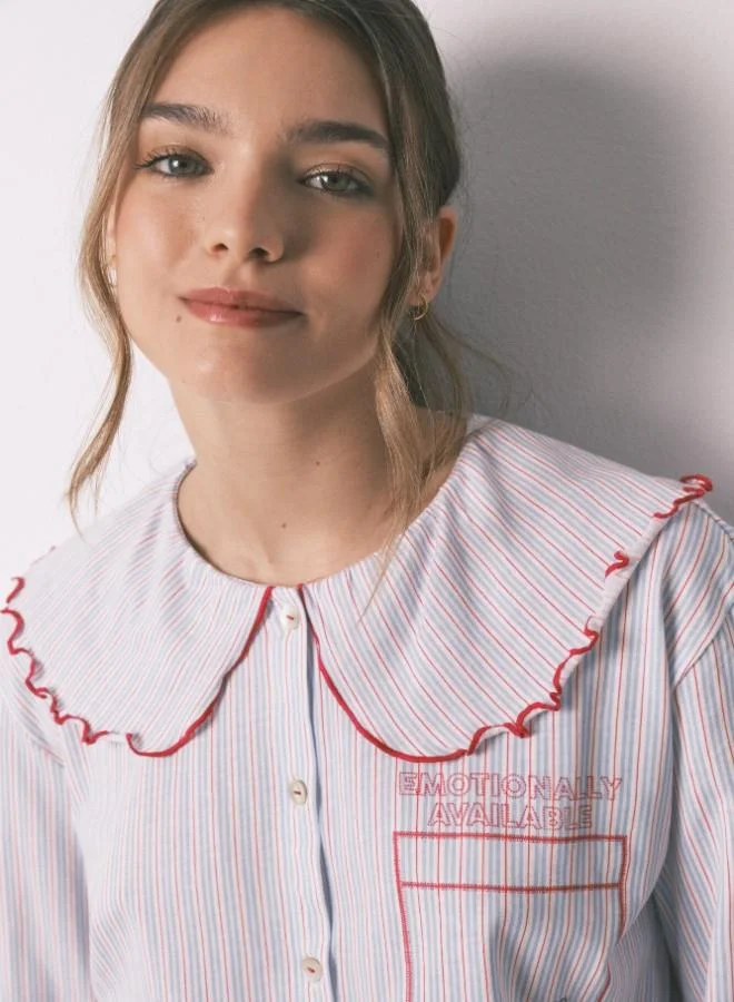 women'secret  Cotton long Peter Pan collar pyjamas for Women | Best Price UAE