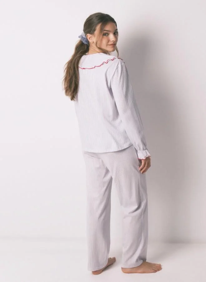 women'secret  Cotton long Peter Pan collar pyjamas for Women | Best Price UAE