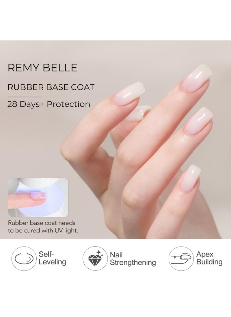 Remy Belle - Remy Belle 2 in 1 Rubber Base Coat, Long-Lasting Gel Nail Polish Base Chip-Free Shine, Nude 15 ml - Image 1