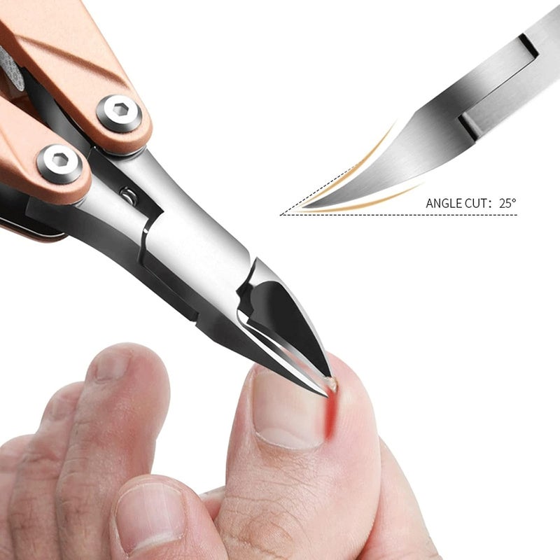 Toenail Fold Nail Art Cuticle Nipper Clipper Edge Cutter Manicure Scissor Plier Portable Tool Pedicure Toenail (Color : Black) - Image 3