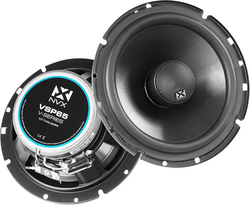 NVX VSP65 6.5" Premium Car Speakers, 600W Max, 200W RMS, 2-Way 6-1/2 inch Coaxial w/ 1" Silk Dome Tweeters & Built-in X-Overs, Easy to Install in Cars/Trucks/Doors (Pair) - Image 1