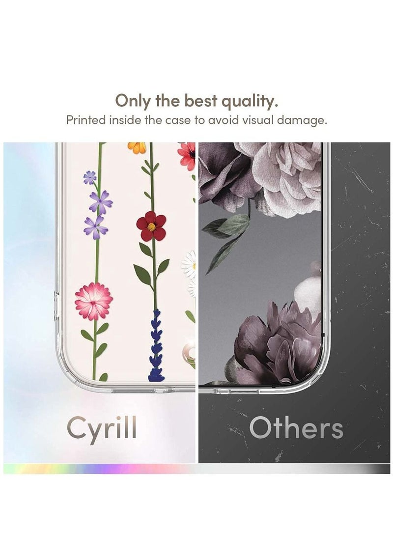 SYOSI Floral Pattern Clear Hard PC Back with Shockproof TPU Bumper Protective Case for iPhone 13 6.1" Cover - Image 5