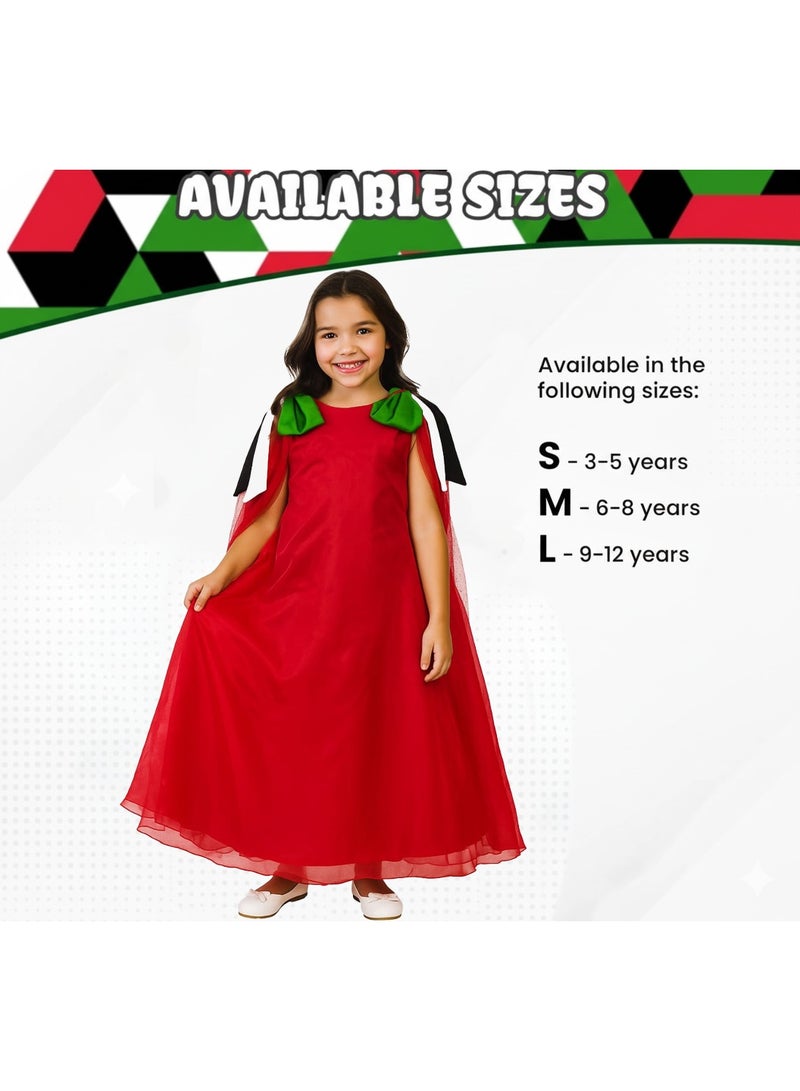 Home Smart National Day Flag Pattern Red Dress for Girls Celebrate UAE National Day in Style UAE National Dress for National Festive Events - Image 2