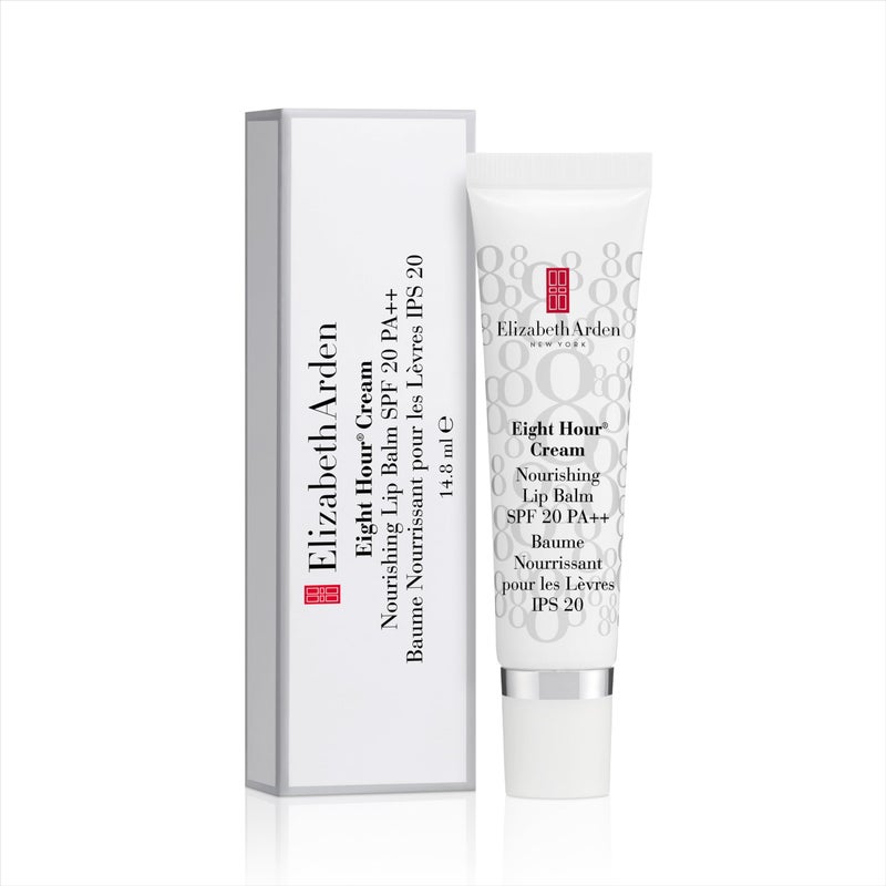 Elizabeth Arden بلسم الشفاه المغذي من إليزابيث آردن بتركيبة 8 ساعات، بلسم واقي من الشمس SPF 20، مرطب للشفاه المتشققة مع زبدة الشيا وفيتامين E، 0.5 أونصة سائلة - Image 1