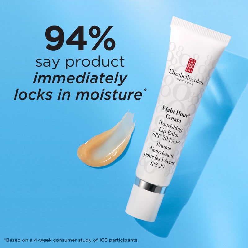 Elizabeth Arden بلسم الشفاه المغذي من إليزابيث آردن بتركيبة 8 ساعات، بلسم واقي من الشمس SPF 20، مرطب للشفاه المتشققة مع زبدة الشيا وفيتامين E، 0.5 أونصة سائلة - Image 4