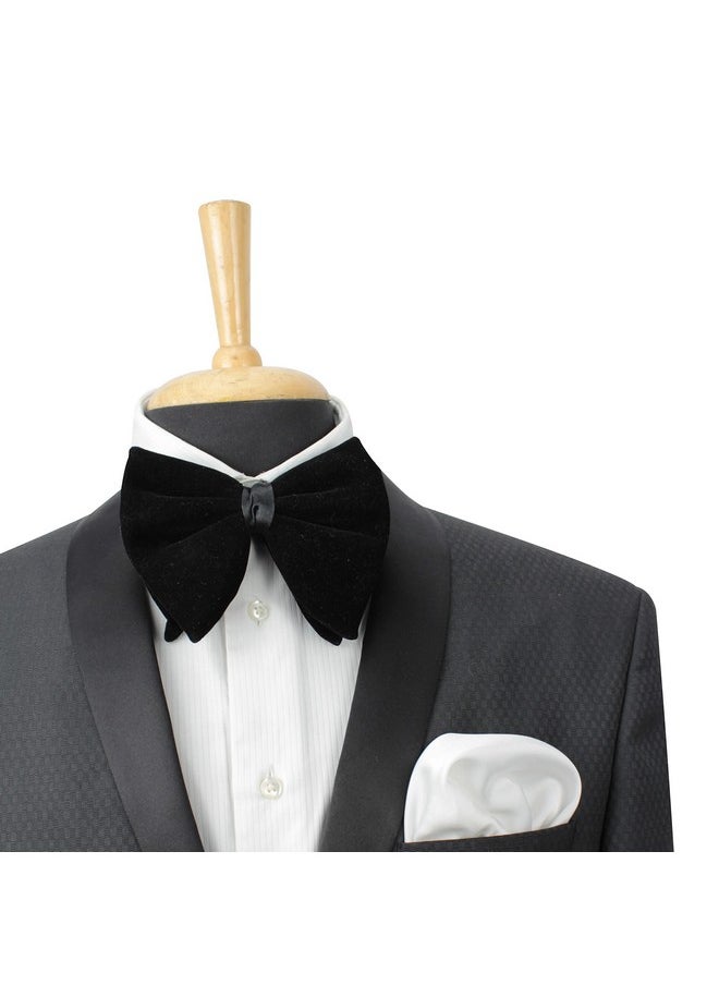 Peluche PELUCHE Solid Essentials Mini Butterfly Black Velvet Bow Tie  - Image 3