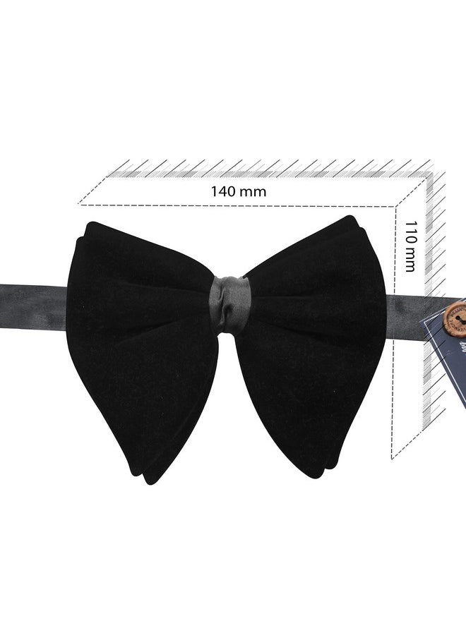 Peluche PELUCHE Solid Essentials Mini Butterfly Black Velvet Bow Tie  - Image 2