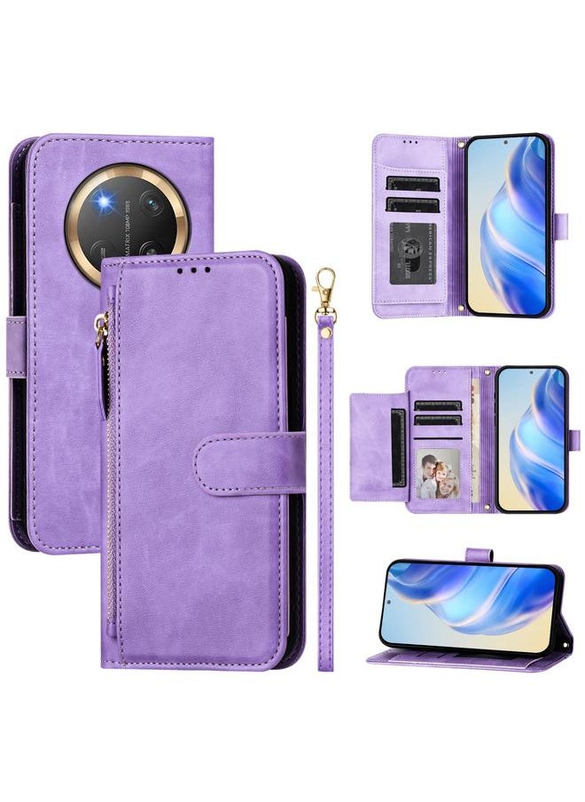Zaboon Case For Honor X9c Global Multi-Card Slots Zipper Wallet Leather Phone Case  - Image 1