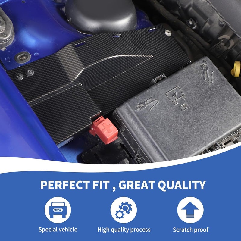 RAZPOY Engine Side Wire Dust Cover for Dodge Challenger & Charger, Carbon Fiber - Image 4