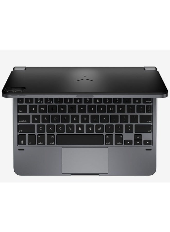 بريدج لوحة مفاتيح لاسلكية مع لوحة لمس وغطاء مغناطيسي لجهاز آيباد برو مقاس 11 بوصة - رمادي - Image 1