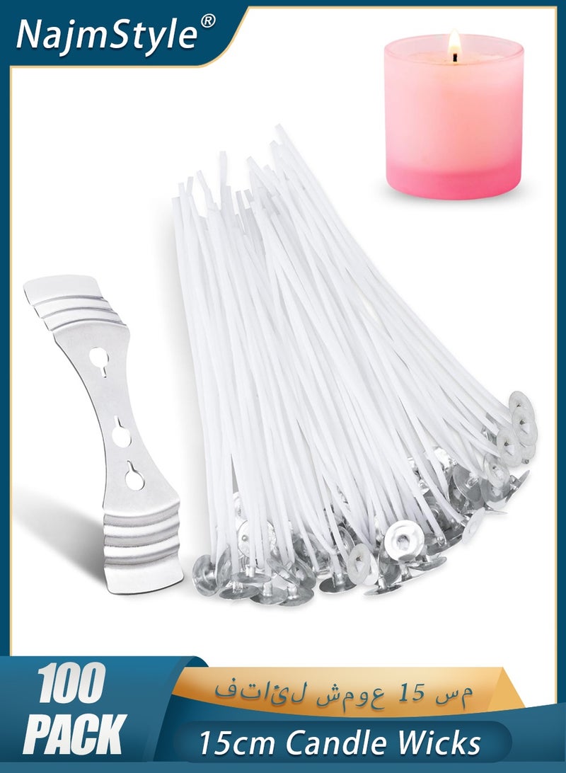 NajmStyle 100pcs Cotton Candle Wicks for Making Candles, 15cm Length, Premium Wicks for Candle Making, Versatile Candle Wicks for Various Candle Types - Image 1