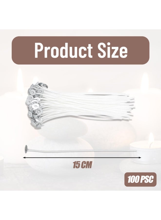 NajmStyle 100pcs Cotton Candle Wicks for Making Candles, 15cm Length, Premium Wicks for Candle Making, Versatile Candle Wicks for Various Candle Types - Image 3
