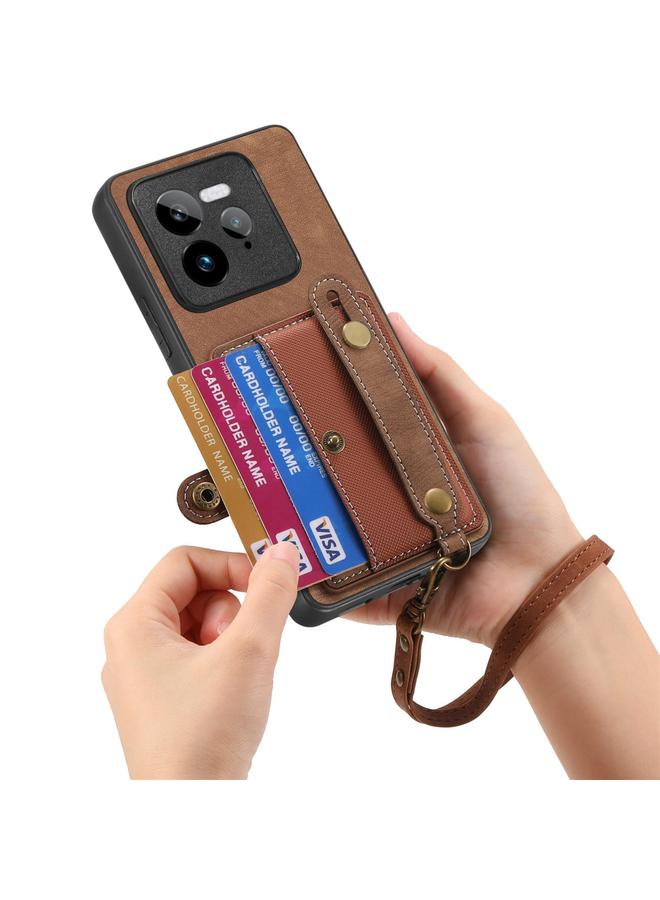 S-TOP Case For Realme GT 7 Pro Retro Cross Wristband Wallet Leather Back Phone Case - Image 5