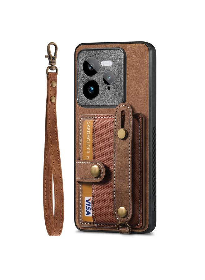 S-TOP Case For Realme GT 7 Pro Retro Cross Wristband Wallet Leather Back Phone Case - Image 2