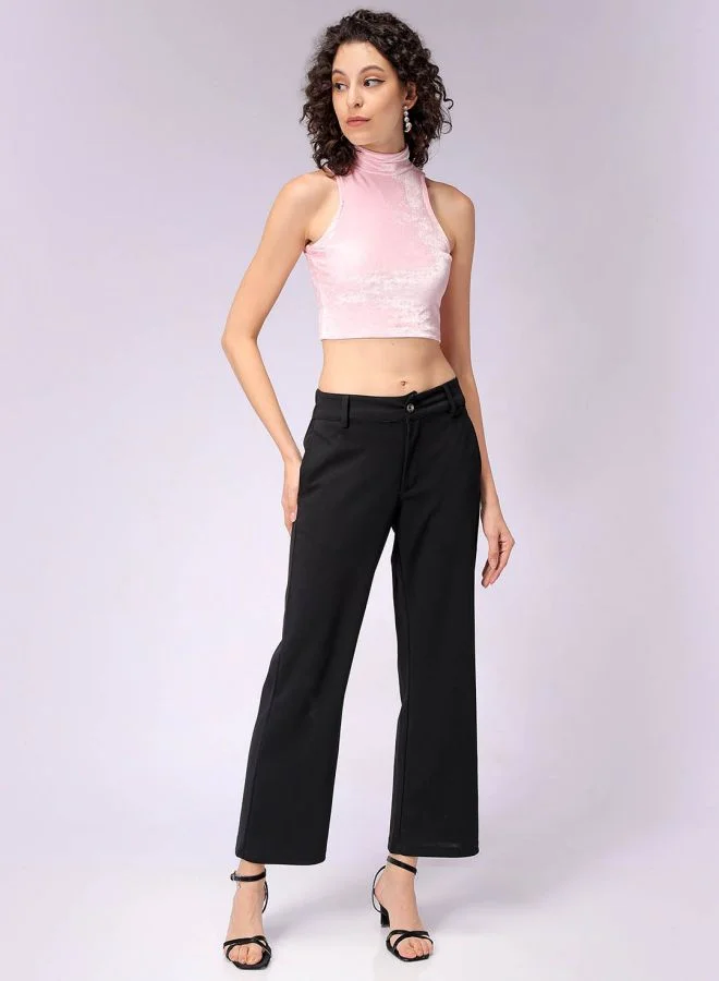 مرفوعة Women Fitted Casual Solid Crop Top