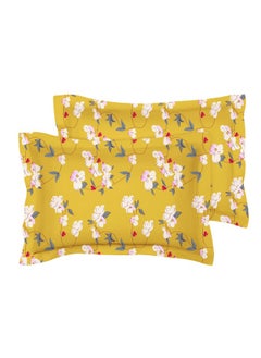 BSB HOME BSB HOME Premium Microfiber All Round Elastic Fitted Bedsheets for Double Bed with 2 King Size Pillow Covers 160 TC Supersoft |Wrinkel Free Bed Cover Size - 72x78+8 inches | Yellow & Green  - Image 4