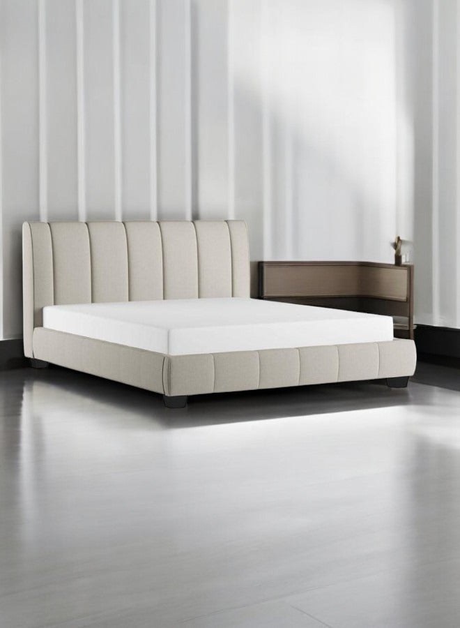 Karnak Olson Modern Platform Bed Queen 160x200cm in Beige Color Without Mattress - Image 2