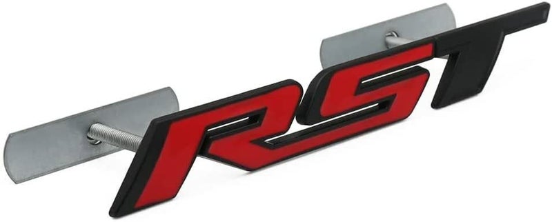 1Pc Front Grille RST Logo Emblems Car Truck Badges Stickers Replacement for 2019 2020 2021 Silverado 1500 Tahoe Yukon SUV 4x4 Black Red
