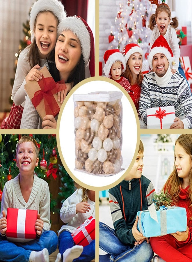 Gogoso كرات حفرة الكرة من جوجوسو على شكل دب خالية من BPA كرات بلاستيكية للعب غير قابلة للكسر للأطفال والرضع، 2.15 بوصة 100 قطعة، بني، قهوة، بيج - Image 5