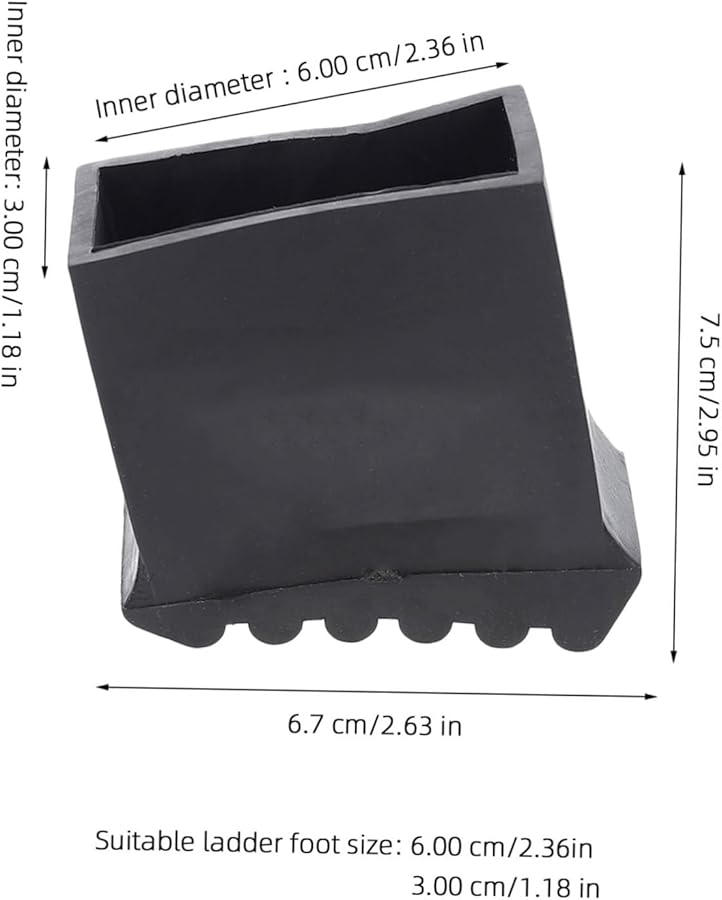 2Pcs Non Slip Ladder Feet Covers Furniture Pads Black Anti Skid Floor Protectors - Image 3