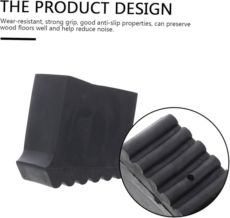 2Pcs Non Slip Ladder Feet Covers Furniture Pads Black Anti Skid Floor Protectors - Image 4