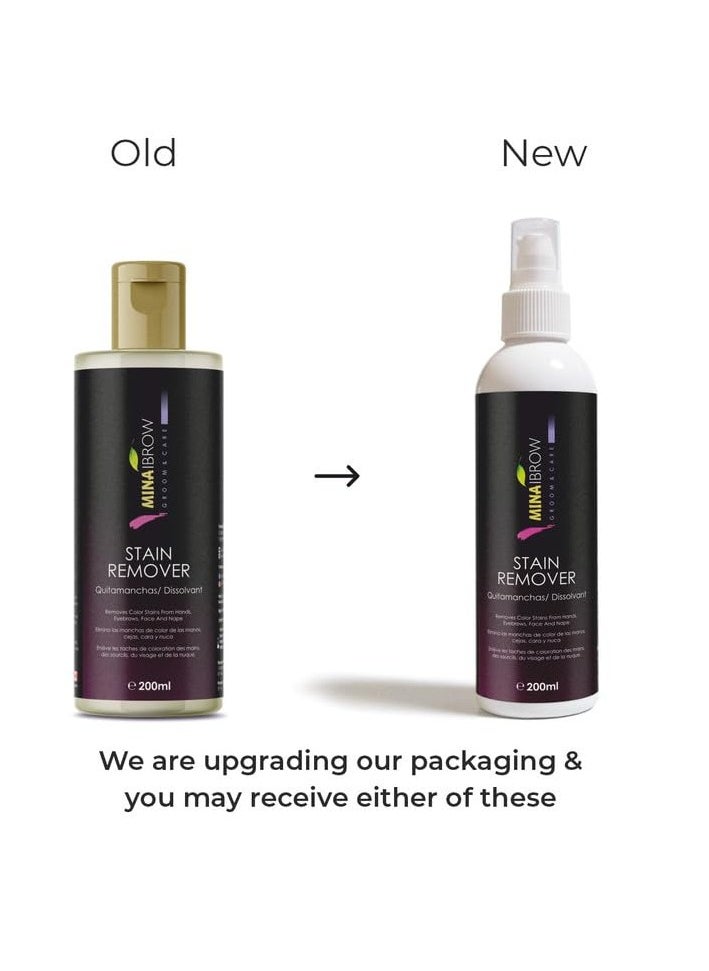 Mina Henna Tint Stain Remover, Softly removes hair color from the scalp, skin around from the eyebrows, hair, beard and mustache quickly and gently 200ml