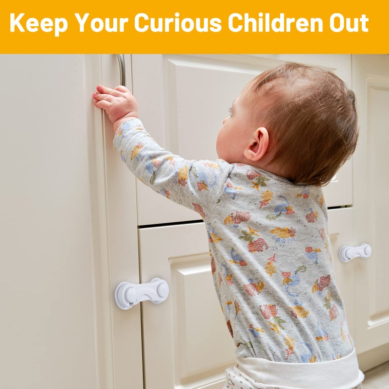 TRILINK Cabinet Locks for Babies 10 Pack, Baby Proofing Baby Safety Locks, Child Locks for Cabinets, Fridge Locks for Kids, Strong Adhesive No Drilling-Durable-Multifunctional for Furniture Kitchen - Image 2