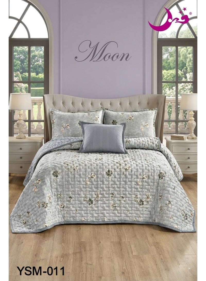 Moon Double Bed Quilt Set Summer Bedspread 6 Pieces Microfiber 250x230 cm - Image 1