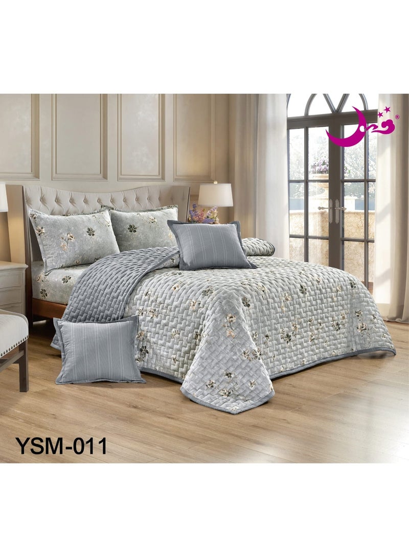 Moon Double Bed Quilt Set Summer Bedspread 6 Pieces Microfiber 250x230 cm - Image 2
