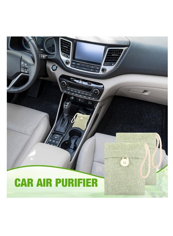 Bamboo Charcoal Air Purifying Bag, Activated Charcoal Bags Odor Absorber, Hanging Handles, Natural Car Air Freshener, Shoe Deodorizer, Odor Eliminators for Home, Pets, Closet (Green) (16 Pack) - Image 4
