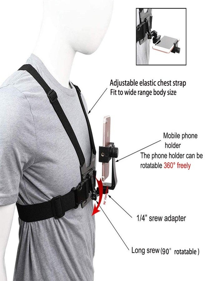 PELLKING Mobile Phone Chest Strap Mount,Harness Strap Holder Universal Cell Phone Clip for Action Camera POV Compatible with Gopro Akaso Samsung iPhone etc - Image 2