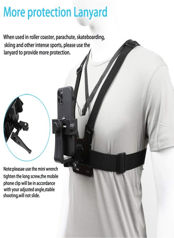 PELLKING Mobile Phone Chest Strap Mount,Harness Strap Holder Universal Cell Phone Clip for Action Camera POV Compatible with Gopro Akaso Samsung iPhone etc - Image 3