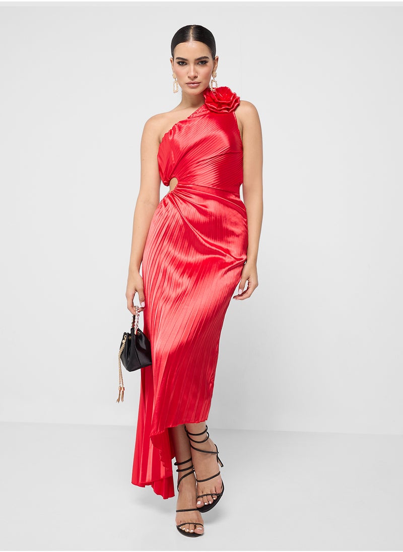 ELLA One Shoulder Pleated Dress  - Image 4
