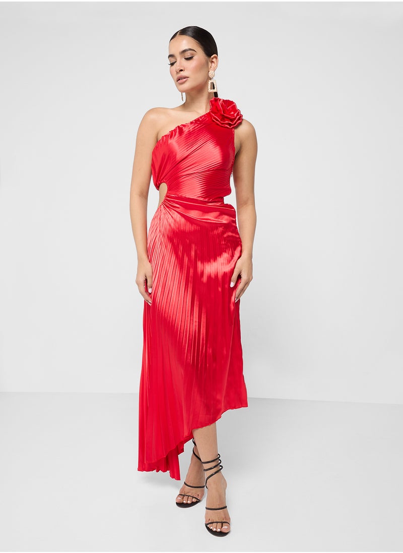 ELLA One Shoulder Pleated Dress  - Image 1