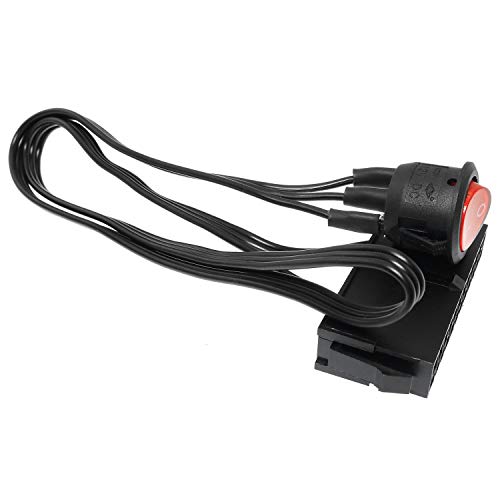 SQXBK 24-Pin Female ATX PSU Power Supply Starter On/Off Switch Jumper Bridge with Braided Cable and Red Light - Image 5