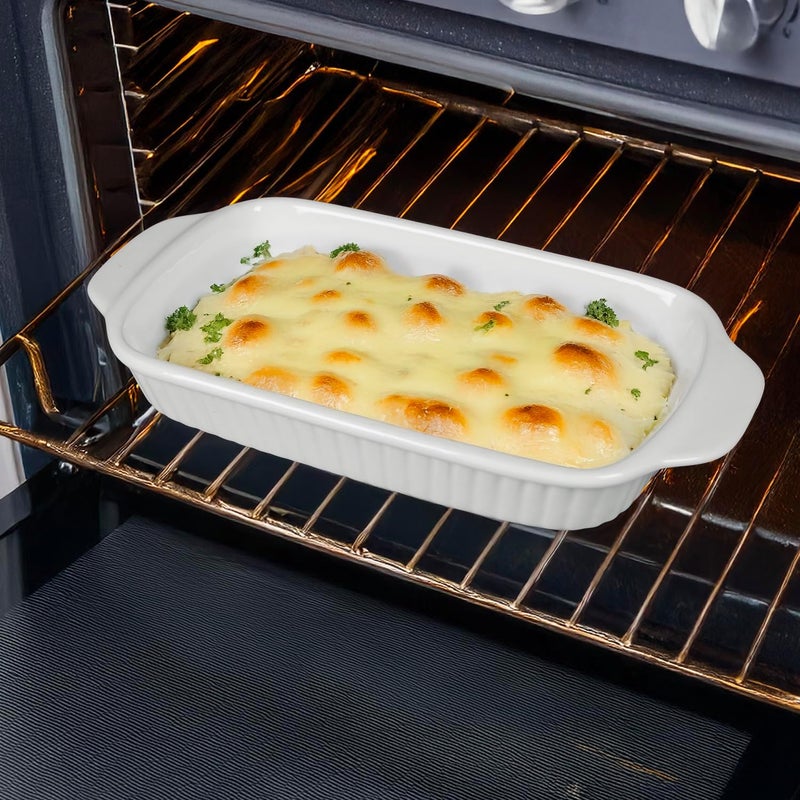 dingdaer Ceramic Small baking dish 8 x 5 Small Au Gratin Baking Dish with Handles, Set of 4, 15 Oz Casserole Dishes, for Oven Roasting, for Individual portion, Lasagna, Pie, Gratin, Kitchen Home - Image 4