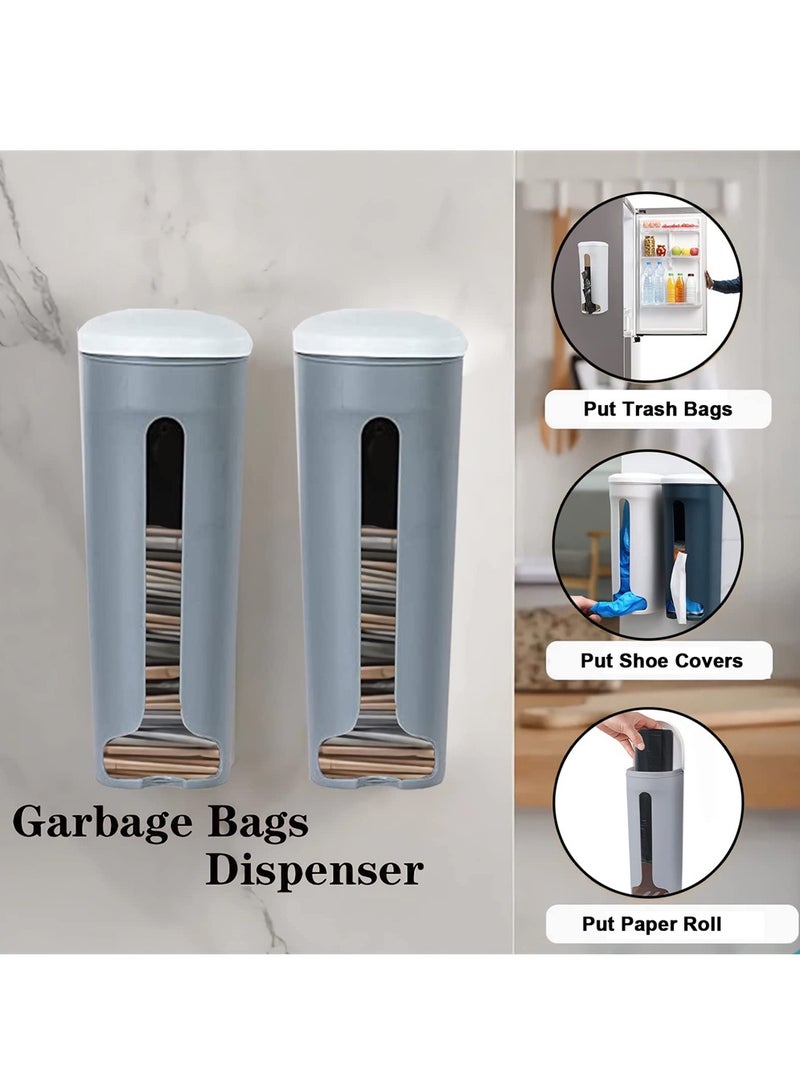 KASTWAVE Plastic Bag Holder, 2 Pcs Wall Mount Plastic Bag Organizer, Durable Plastic Grocery Bag Saver, Trash Bag Dispenser Under The Sink, Grocery Shopping Bags Saver For Kitchen Cabinet Door  - Image 5