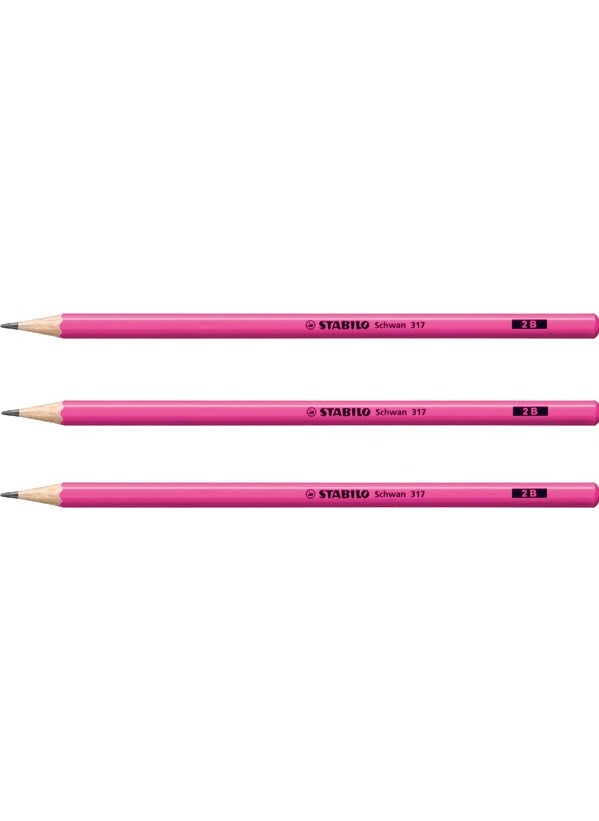 STABILO - Pencil Neon Coral Pink 317/2B-56 12 Li (1 Pack 12 Pcs) - Image 1