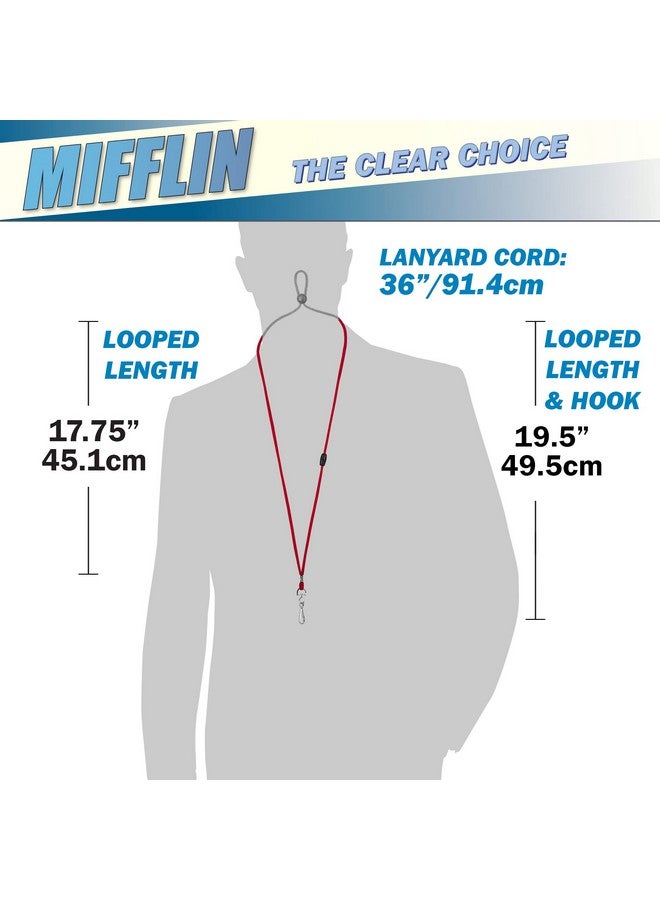 MIFFLIN MIFFLIN-USA Adjustable Safety Lanyards for ID Badge Holder & Face Mask (Red, 36 Inch, 100 Bulk Pack) - Image 3
