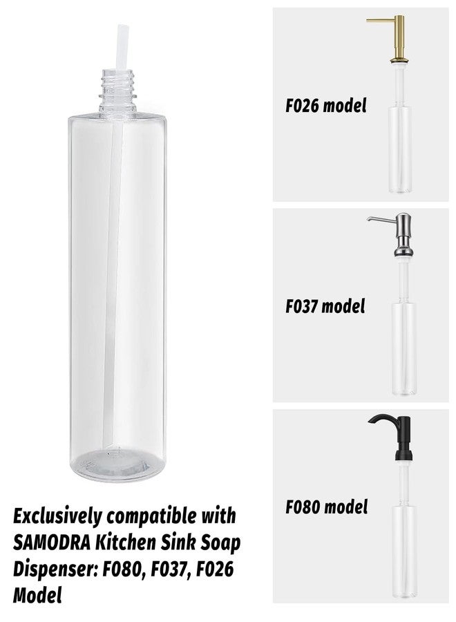 SAMODRA Sink Soap Dispenser Bottle Replacement for Kitchen 17oz, Built-in and Refill-from-Top Design Liquid Soap Bottle, Compatible Only F080, F037, F027 Model Pump Head, Not a Universal Model - Image 2