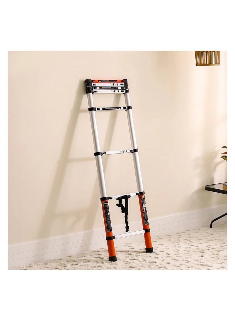 milano Milano Arnold Telescopic Aluminum Ladder 2.8 Mtr R11710S-Black/Orange - Image 1