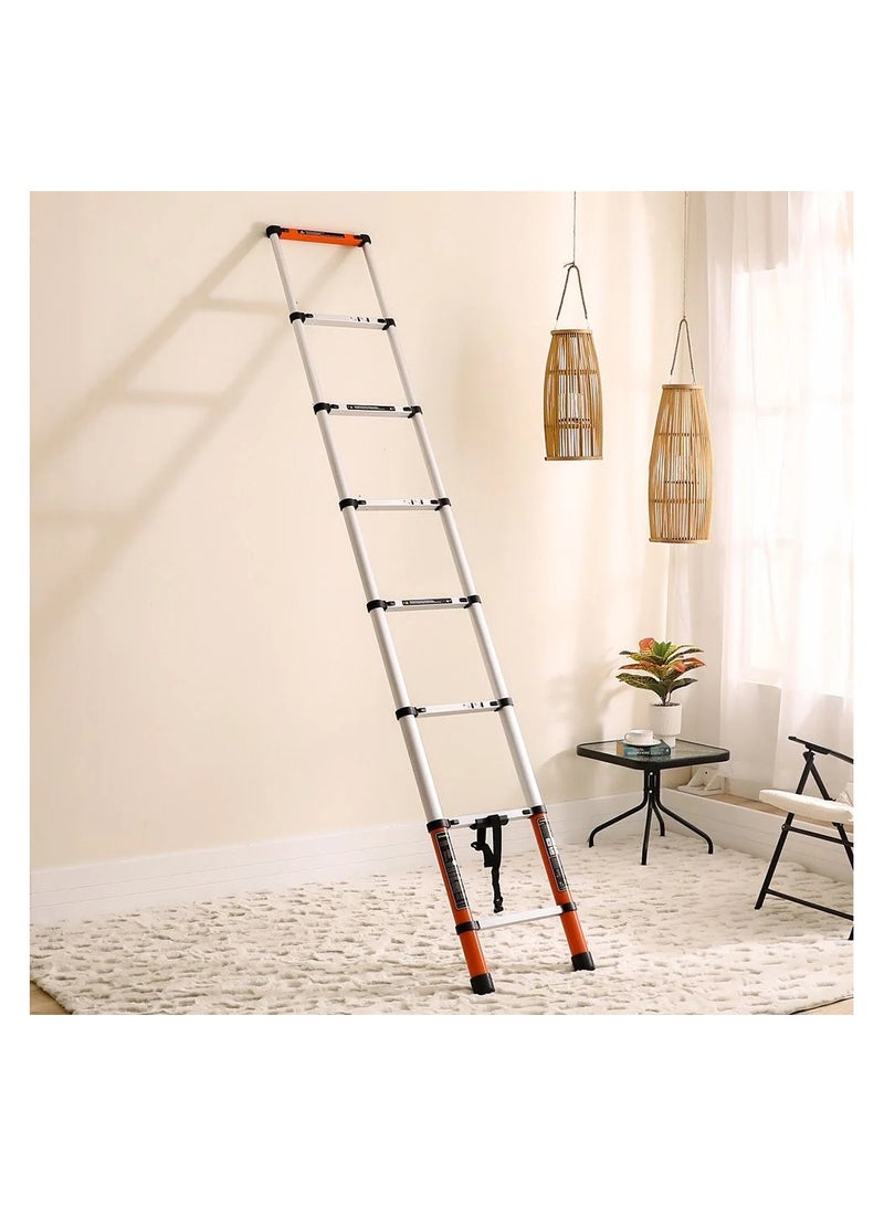 milano Milano Arnold Telescopic Aluminum Ladder 2.8 Mtr R11710S-Black/Orange - Image 3