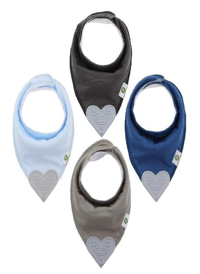 Pickle & Olive Baby Bandana Teething Bibs with Attached Silicone Teether - Set Of 4 -Solid Blues - pzsku/Z4B9B76D510ECFCE87B0BZ/45/_/1686567790/8c57b19c-e3c3-4751-9335-cce0a776cda3