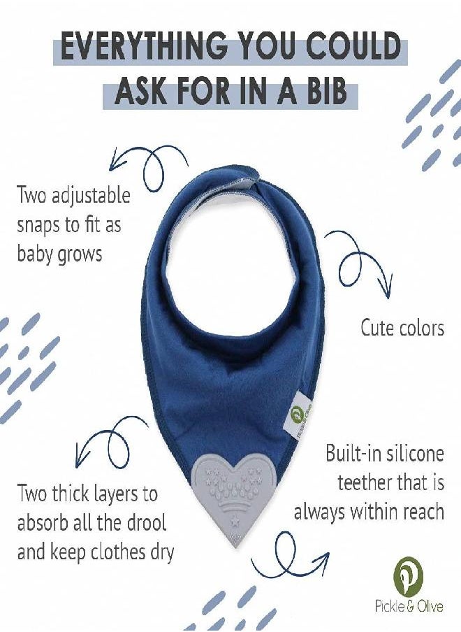 Pickle & Olive Baby Bandana Teething Bibs with Attached Silicone Teether - Set Of 4 -Solid Blues - pzsku/Z4B9B76D510ECFCE87B0BZ/45/_/1686567801/d23d4f46-c271-491a-9329-af0dc71c3deb