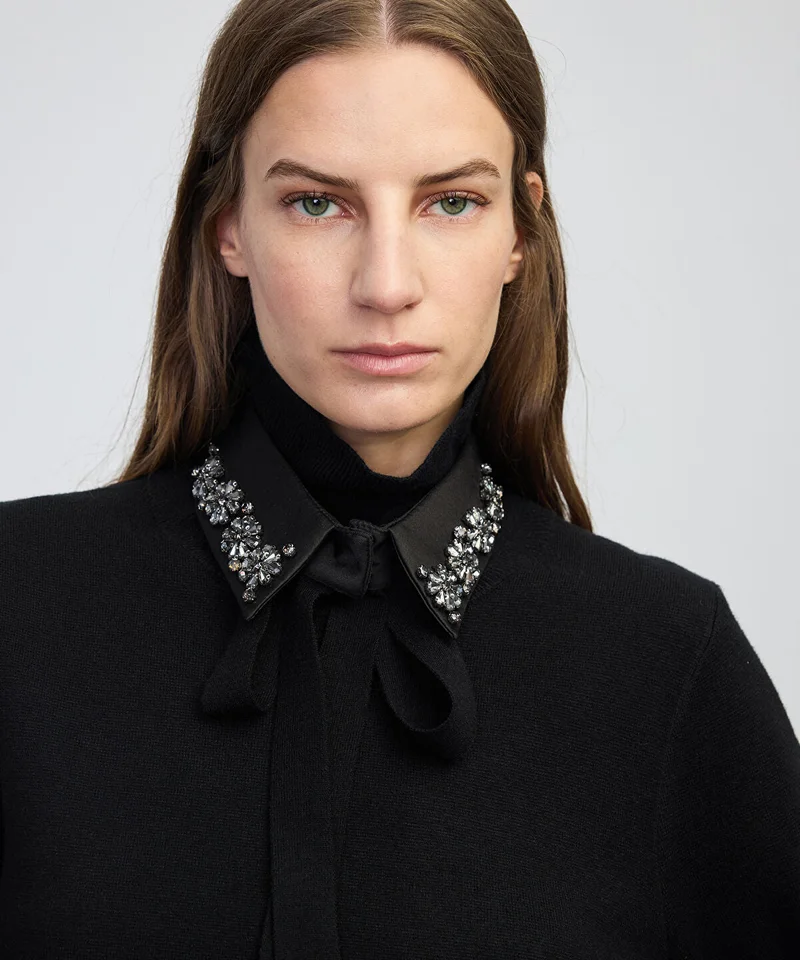 Ipekyol Removable Collar Knit Top